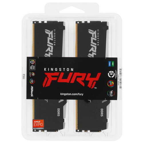 Купить Оперативная память Kingston FURY Beast Black AMD RGB [KF560C36BBEAK2-16] 16 ГБ  5093148. Характеристики, отзывы и цены в Донецке