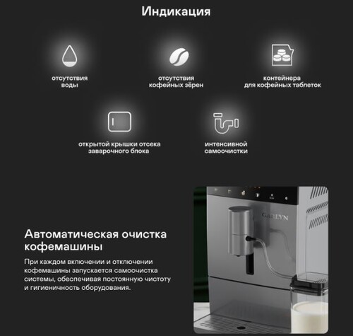 Купить Кофемашина автоматическая Garlyn L800 серый  9308027. Характеристики, отзывы и цены в Донецке