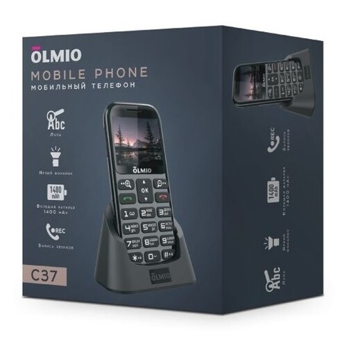 Купить Сотовый телефон Olmio C37 черный  9155947. Характеристики, отзывы и цены в Донецке