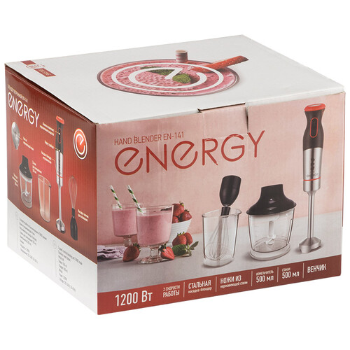 Купить Блендер погружной Energy EN-141 красный  9049665. Характеристики, отзывы и цены в Донецке