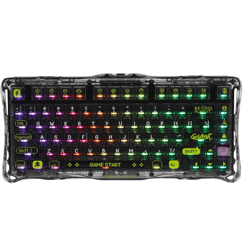 Купить Клавиатура проводная + беспроводная Gravastar Mercury K1 Transparent Black  9276733. Характеристики, отзывы и цены в Донецке