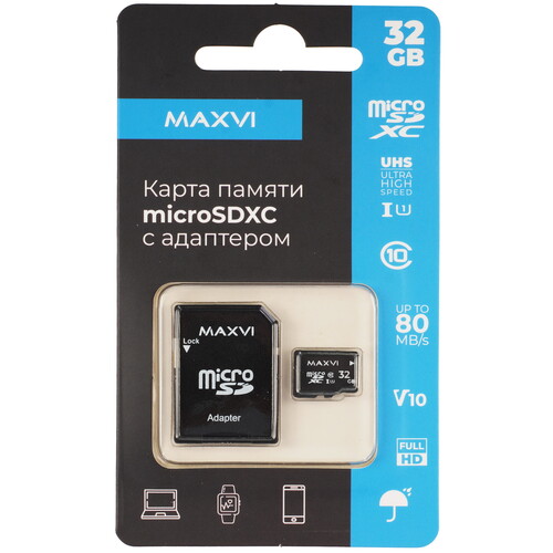 Купить Карта памяти MAXVI microSDHC 32 ГБ [MSD32GBC10V10]  9098890. Характеристики, отзывы и цены в Донецке