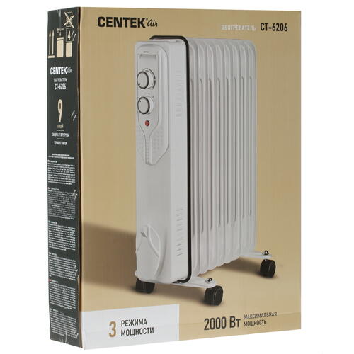 Купить Масляный обогреватель Centek CT-6206 белый  9905033. Характеристики, отзывы и цены в Донецке