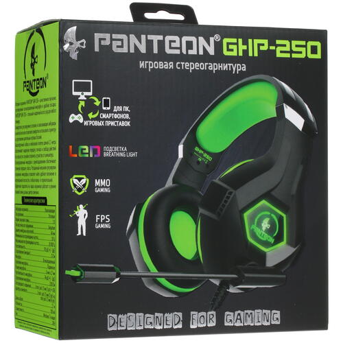 Купить Проводные наушники Panteon GHP-250 зеленый 2021  4751647. Характеристики, отзывы и цены в Донецке
