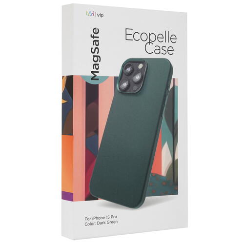 Купить Накладка  VLP Ecopelle Case with MagSafe для Apple iPhone 15 Pro зеленый  5460450. Характеристики, отзывы и цены в Донецке