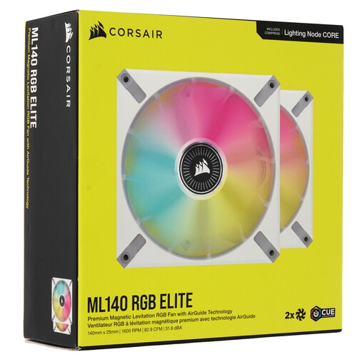 Купить Комплект вентиляторов Corsair iCUE ML140 RGB ELITE White Double Pack  5610084. Характеристики, отзывы и цены в Донецке