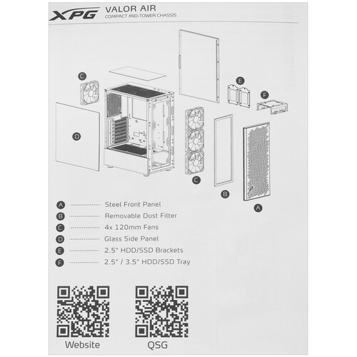 Купить Корпус ADATA XPG VALOR AIR  5043880. Характеристики, отзывы и цены в Донецке