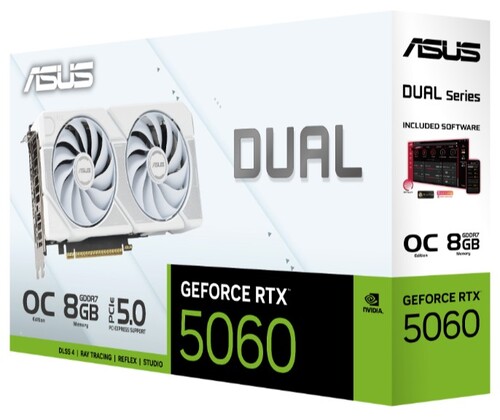 Купить Видеокарта ASUS GeForce RTX 5060 Dual White OC Edition  5641246. Характеристики, отзывы и цены в Донецке