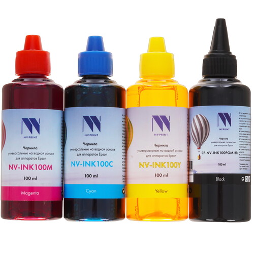 Купить Чернила водорастворимые NV PRINT NV-INK100-Epd-4 голубой, желтый, пурпурный, черный (пигментные)  9158796. Характеристики, отзывы и цены в Донецке