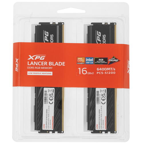 Купить Оперативная память ADATA XPG Lancer Blade RGB [AX5U6400C3216G-DTLABRBK] 32 ГБ  5433255. Характеристики, отзывы и цены в Донецке