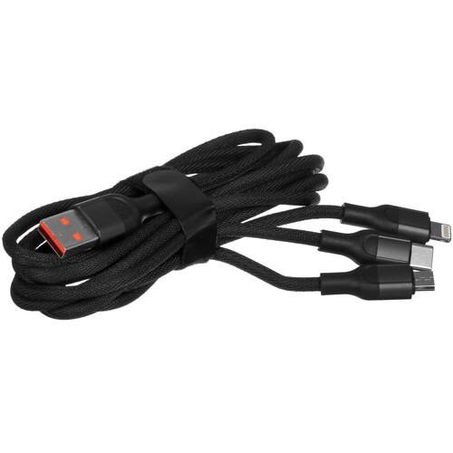 Купить Кабель круглый MOCOLL Lightning 8-pin, micro USB, USB Type-C - USB 2.0 Type-A черный 1.2 м  5470436. Характеристики, отзывы и цены в Донецке
