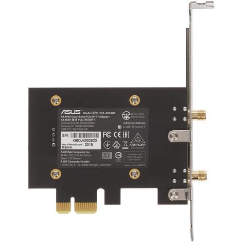 Купить Wi-Fi адаптер + Bluetooth ASUS PCE-AX58BT  1627093. Характеристики, отзывы и цены в Донецке