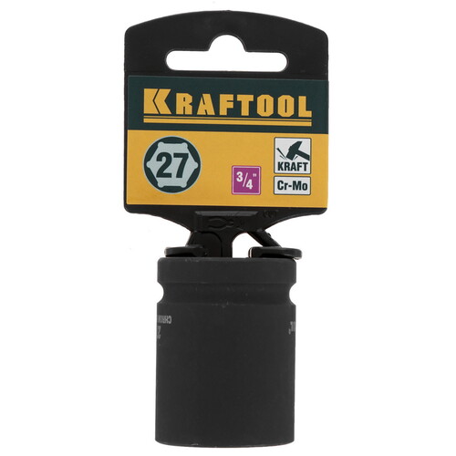 Купить Торцовая головка KRAFTOOL INDUSTRIE QUALITAT ударная (3/4), FLANK, Cr-Mo, фосфатированная, 27 мм  9012652. Характеристики, отзывы и цены в Донецке