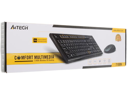 Купить Клавиатура+мышь беспроводная   A4Tech 7100N Wireless черный  0133640. Характеристики, отзывы и цены в Донецке