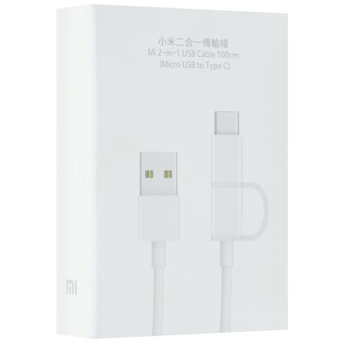 Купить Кабель круглый Xiaomi micro USB, USB Type-C - USB 2.0 Type-A белый 1 м  1319293. Характеристики, отзывы и цены в Донецке