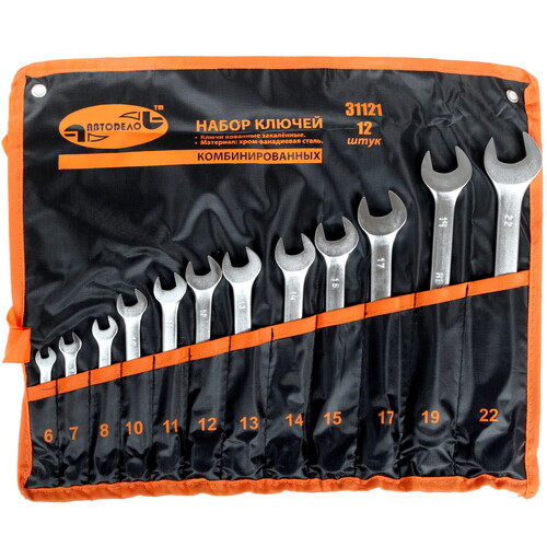 Купить Набор ключей АвтоDело 31121 [хромованадиевая сталь, предметов - 12]  8120742. Характеристики, отзывы и цены в Донецке