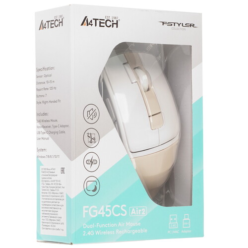 Купить Мышь беспроводная A4Tech Fstyler FG45CS Air2  9189006. Характеристики, отзывы и цены в Донецке