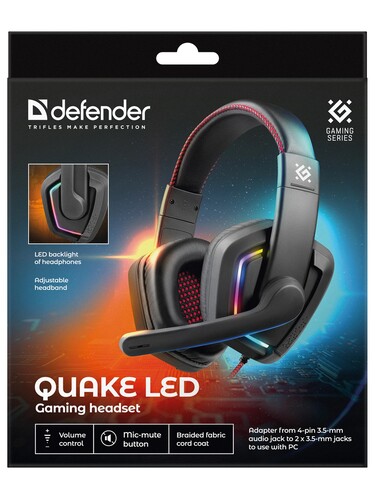 Купить Проводные наушники Defender Quake черный 2025  5616112. Характеристики, отзывы и цены в Донецке
