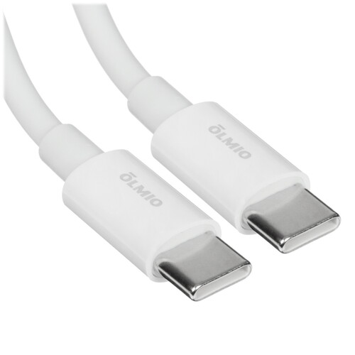 Купить Кабель круглый Olmio USB Type-C - USB Type-C белый 2 м  5466496. Характеристики, отзывы и цены в Донецке