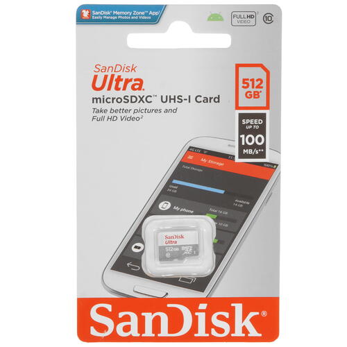 Купить Карта памяти SanDisk Ultra microSDXC 512 ГБ [SDSQUNR-512G-GN3MN]  9102935. Характеристики, отзывы и цены в Донецке