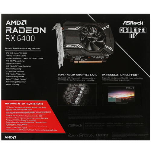 Купить Видеокарта ASRock Radeon RX 6400 Challenger ITX  5413147. Характеристики, отзывы и цены в Донецке