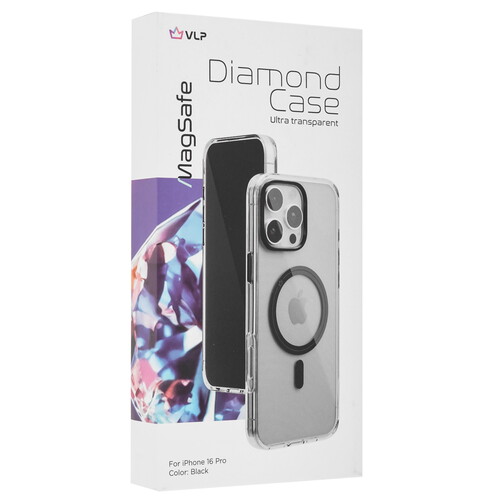 Купить Накладка  VLP Diamond Case для Apple iPhone 16 Pro черный/прозрачный  5487063. Характеристики, отзывы и цены в Донецке