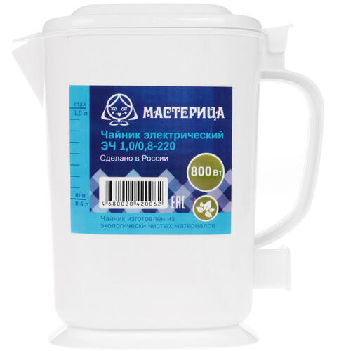 Купить Электрочайник Мастерица ЭЧ-1,0/0,8-220Б белый  1051754. Характеристики, отзывы и цены в Донецке