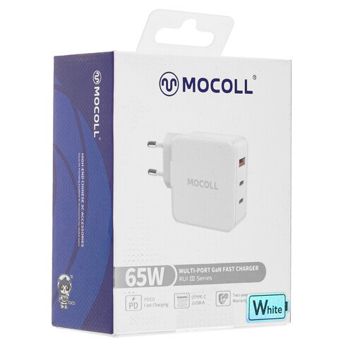 Купить Сетевое зарядное устройство MOCOLL RUI III Series 65W белый  5470426. Характеристики, отзывы и цены в Донецке