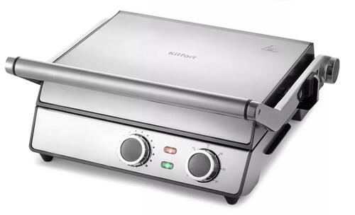 Купить Гриль Kitfort КТ-3632 серебристый  9122779. Характеристики, отзывы и цены в Донецке