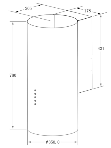 Купить Вытяжка пристенная Meferi TUBE35WH ULTRA белый  9202548. Характеристики, отзывы и цены в Донецке
