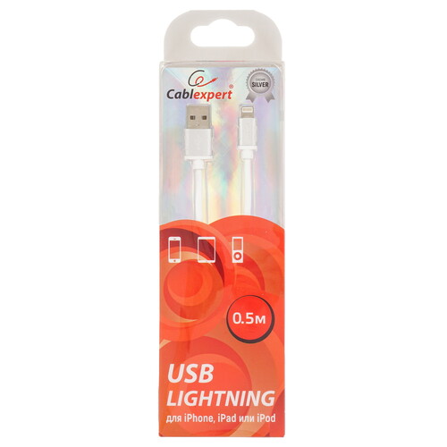 Купить Кабель круглый Cablexpert Lightning 8-pin - USB 2.0 Type-A белый 0.5 м  5485443. Характеристики, отзывы и цены в Донецке