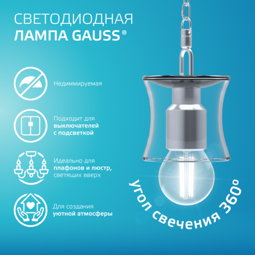 Купить Комплект филаментных ламп Gauss Filament Elementary 52222  5613132. Характеристики, отзывы и цены в Донецке
