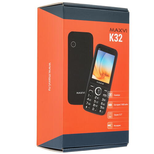 Купить Сотовый телефон Maxvi K32 черный  9927347. Характеристики, отзывы и цены в Донецке