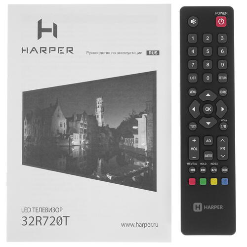 Купить 32" (81 см) Телевизор Harper 32R720T черный  8165700. Характеристики, отзывы и цены в Донецке