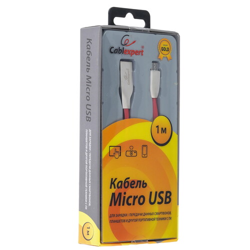Купить Кабель круглый Cablexpert micro USB - USB 2.0 Type-A красный 1 м  5485497. Характеристики, отзывы и цены в Донецке