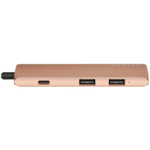 Купить Док-станция Satechi Slim Aluminum Type-C Multi-Port Adapter with Type-C Charging золотистый  5470202. Характеристики, отзывы и цены в Донецке