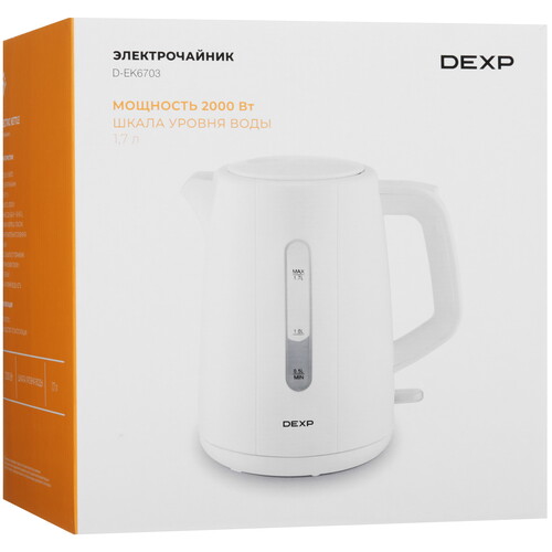 Купить Электрочайник DEXP D-EK6703 белый  9132453. Характеристики, отзывы и цены в Донецке