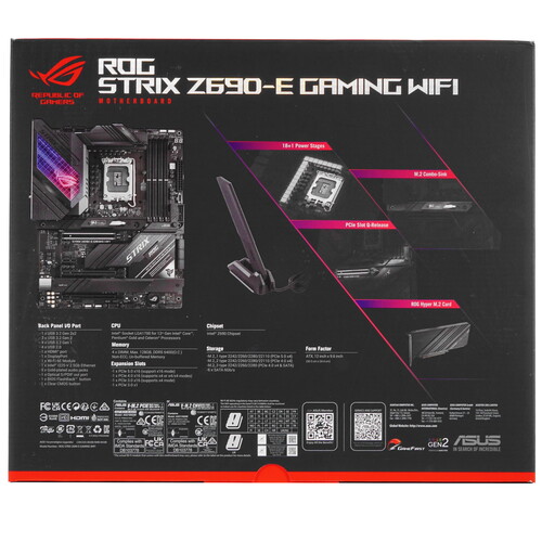 Купить Материнская плата ASUS ROG STRIX Z690-E GAMING WIFI  4883446. Характеристики, отзывы и цены в Донецке