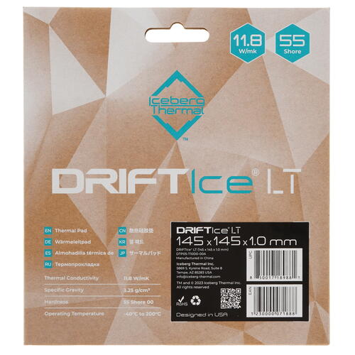 Купить Термопрокладка Iceberg Thermal DriftICE LT [DRIFTIceLT145x145x1.0mm]  5416855. Характеристики, отзывы и цены в Донецке