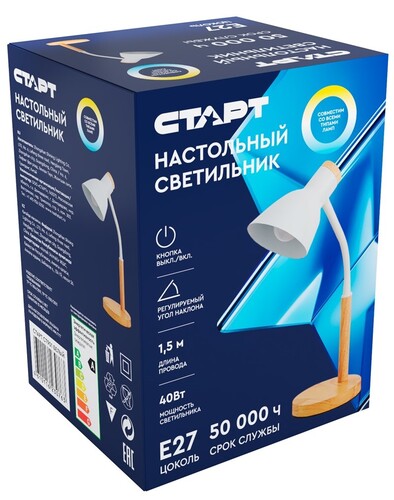 Купить Настольный светильник СТАРТ CT901 белый  5496326. Характеристики, отзывы и цены в Донецке