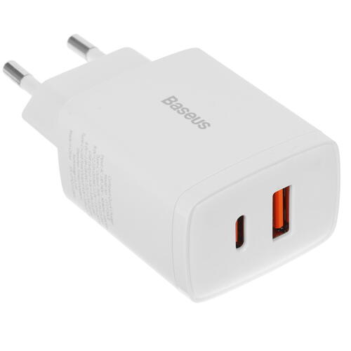 Купить Сетевое зарядное устройство Baseus Compact Quick Charger белый  5072994. Характеристики, отзывы и цены в Донецке