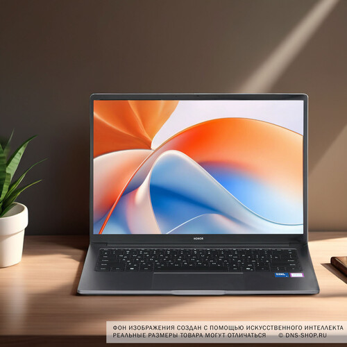 Купить 14" Ноутбук HONOR MagicBook X14 Plus 2025 5301ALWC/FRB-X серый  5608579. Характеристики, отзывы и цены в Донецке