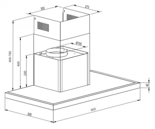 Купить Вытяжка каминная SCHTOFF AMG TD 600 черный  9240971. Характеристики, отзывы и цены в Донецке