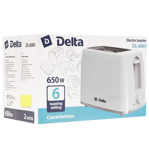 Купить Тостер DELTA DL-6901 белый  9233353. Характеристики, отзывы и цены в Донецке