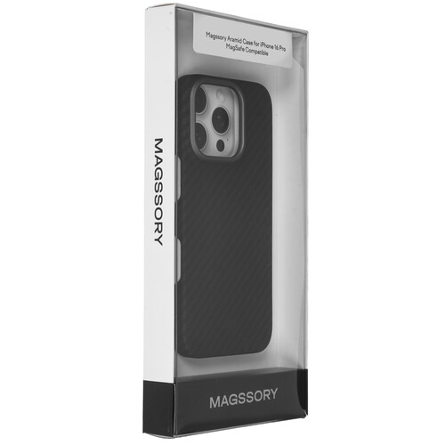 Купить Накладка  Magssory Aramid Case для Apple iPhone 16 Pro черный  5617799. Характеристики, отзывы и цены в Донецке