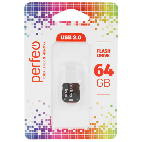 Купить Память USB Flash 64 ГБ Perfeo M02 [PF-M02W064]  9209266. Характеристики, отзывы и цены в Донецке