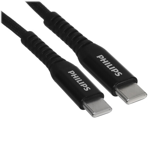 Купить Кабель круглый PHILIPS USB Type-C - USB Type-C черный 1.2 м  5492631. Характеристики, отзывы и цены в Донецке