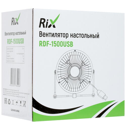 Купить Вентилятор Rix RDF-1500USB  черный  1340022. Характеристики, отзывы и цены в Донецке