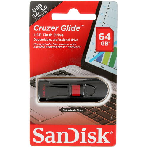 Купить Память USB Flash 64 ГБ SanDisk Cruzer Glide [SDCZ60-064G-B35]  1345319. Характеристики, отзывы и цены в Донецке