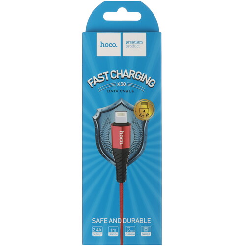 Купить Кабель круглый Hoco Lightning 8-pin - USB 2.0 Type-A красный 1 м  5475068. Характеристики, отзывы и цены в Донецке